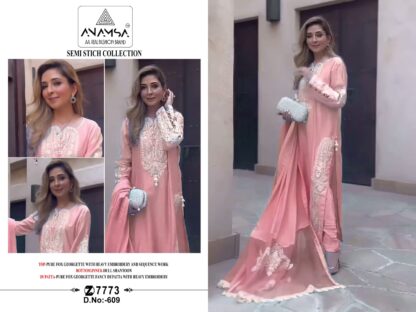 ANAMSA 609 SEMI STITCHED PAKISTANI SUITS ONLINE SHOPPING