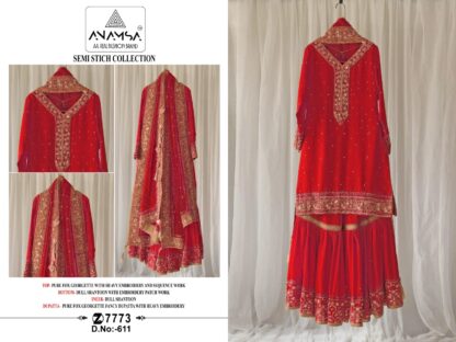 ANAMSA 611 SEMI STITCHED PAKISTANI PREET COLLECTION SALWAR SUITS