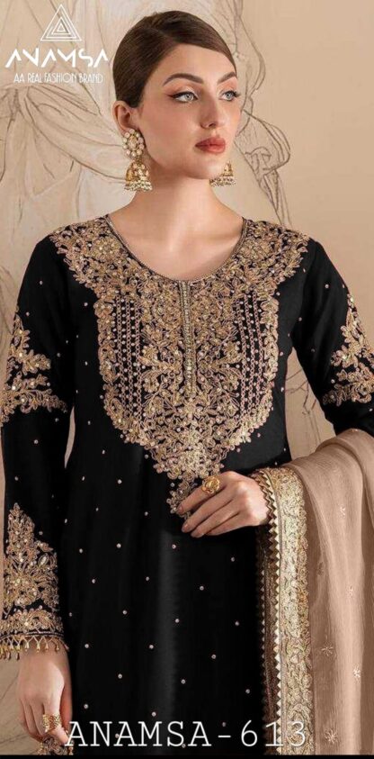 ANAMSA 613 SEMI STITCHED PAKISATNI SUITS WITH PRICE - Image 4