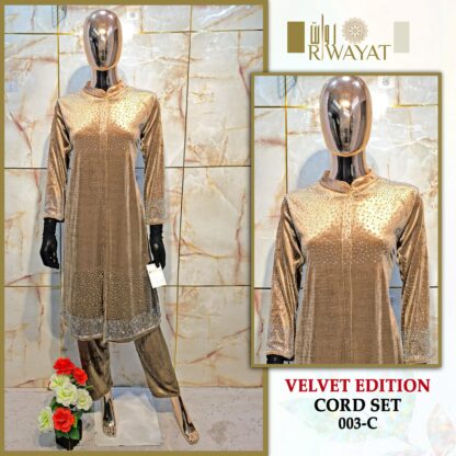 RAWAYAT 003 C VELVET CORD SET COLLECTION FOR WOMEN