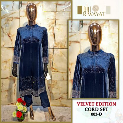 RAWAYAT 003 D VELVET CORD SET COLLECTION NEW DESIGN-2024