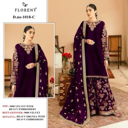 FLORENT 1018 C VELVET PAKISTANI SUITS ONLINE INDIA BEST QUALITY PAKISTANI SUITS, FLORENT 1018 C VELVET, PAKISTANI SALWAR KAMEEZ, PAKISTANI SUITS AT MANUFACTURER PRICE, PAKISTANI SUITS MANUFACTURER IN SURAT, PAKISTANI SUITS WHOLESALE IN DELHI, PAKISTANI SUITS WHOLESALER FROM SURAT  FLORENT, Suits, ZIAAZ DESIGNER