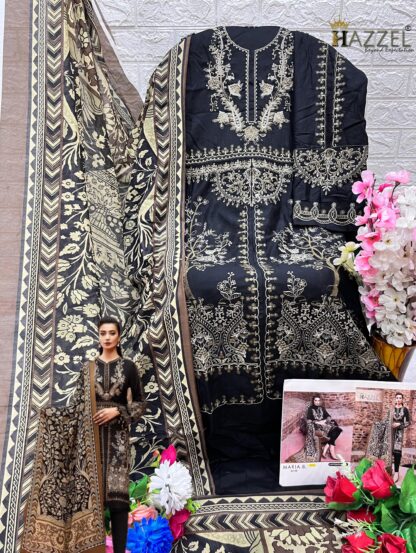 HAZZEL 6003 SUPER HIT BLACK PAKISTANI SUITS WITH PRICE BEST QUALITY PAKISTANI SUITS, DESIGNER SUITS AT WHOLESALE PRICE, HAZZEL 6003 SUPER HIT BLACK, HAZZEL NEW LUXURY LAWN, ONLINE SHOPPING SUITS, PAKISTANI SALWAR KAMEEZ, PAKISTANI SALWAR SUITS IN INDIA, PAKISTANI SALWAR SUITS WHOLESALE, PAKISTANI SUITS AT MANUFACTURER PRICE, PAKISTANI SUITS MANUFACTURER IN SURAT, PAKISTANI SUITS WHOLESALER FROM SURAT, SALWAR KAMEEZ WHOLESALER, WHOLESALE SUITS COLLECTION  MAARIA, Pakistani Suits, Salwar Kameez, Suits, THE LIBAS COLLECTION