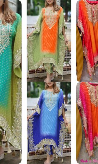 HK 1669 EMBROIDERY WORK CHINON SILK KAFTAN WITH DHOTI SETHK 1669 EMBROIDERY WORK CHINON SILK KAFTAN WITH DHOTI SET