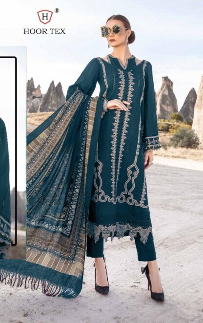 HOOR TEX H 281 RAYON PAKISTANI SUITS IN SINGLE PIECE