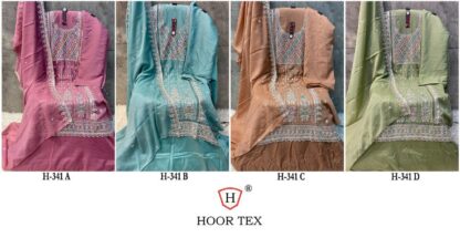 HOOR TEX H 341 A GEORGETTE PAKISTANI SUITS WITH PRICE