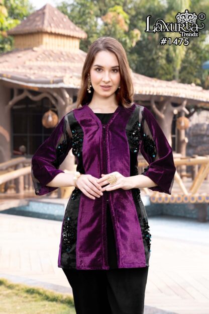 LAXURIA TRENDZ 1475 PAKISTANI VELVET KURTIS ONLINE