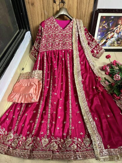 LC 1328 DESIGNER ANARKALI GOWN AND SHARARA SET