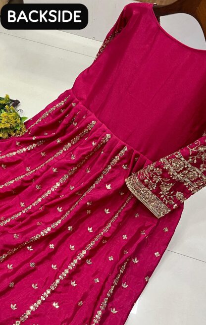 LC 1328 DESIGNER ANARKALI GOWN AND SHARARA SET - Image 3