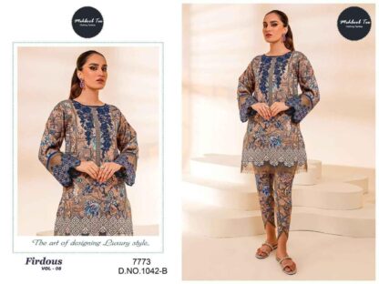 MEHBBOB TEX 1042 B FIRDOSE VOL 8 PAKISTANI SUITS LATEST COLLECTION KURTIS WHOLESALER, MEHBBOB TEX 1042 B FIRDOSE VOL 8  MEHBOOB TEX, Pakistani Suits, Single