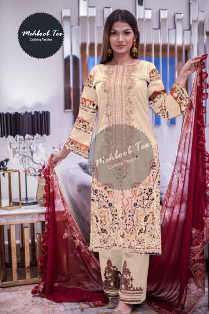 MEHBBOB TEX 1094 F MARIAB LAWN COLLECTION 2023 VOL-01 PAKISTANI SUITS - Image 4