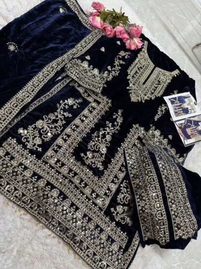 MEHBBOB TEX 1356 A HEAVY VELVET PAKISTANI SUITS IN SINGLE PIECE KURTIS WHOLESALER, MEHBBOB TEX 1356 A HEAVY VELVET  MEHBOOB TEX, Single, Suits