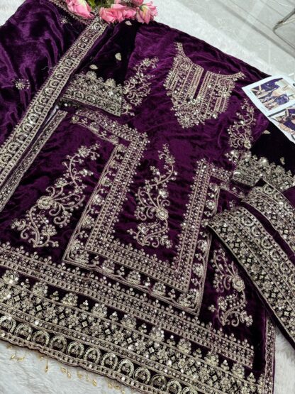 MEHBBOB TEX 1356 D HEAVY VELVET PAKISTANI SALWAR SUITS ONLINE KURTIS WHOLESALER, MEHBBOB TEX 1356 D HEAVY VELVET  MEHBOOB TEX, Single, Suits