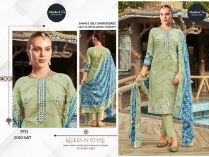 MEHBBOB TEX 1457 SELF WORK PAKISTANI SALWAR KAMEEZ ONLINE