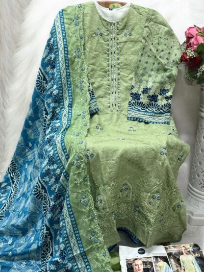 MEHBBOB TEX 1457 SELF WORK PAKISTANI SALWAR KAMEEZ ONLINE - Image 2