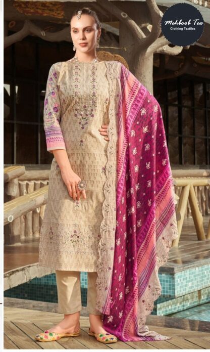 MEHBBOB TEX 1459 SELF WORK PAKISTANI SUIT AT BEST PRICE