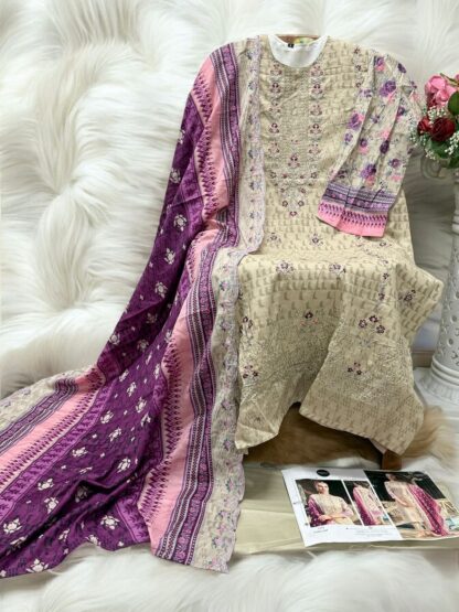 MEHBBOB TEX 1459 SELF WORK PAKISTANI SUIT AT BEST PRICE - Image 2