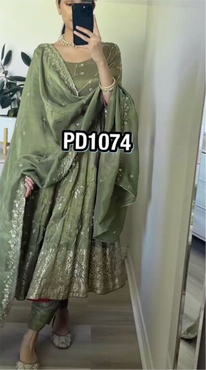 PD1074 FANCY ANARKALI GOWN DUPATTA & BOTTOM SET SUPPLIER BEST QUALITY PAKISTANI SUITS, ONLINE SHOPPING SUITS, PAKISTANI SALWAR KAMEEZ, PAKISTANI SUITS AT MANUFACTURER PRICE, PAKISTANI SUITS BEST PRICE, PAKISTANI SUITS IN SURAT, PAKISTANI SUITS ONLINE SHOPPING, PD1074 FANCY ANARKALI GOWN  PD, PLAZZO, READYMADE, Single, Suits, THE LIBAS COLLECTION