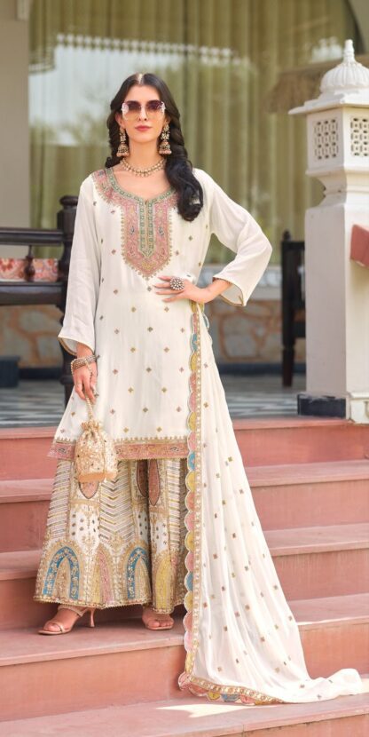 SHREE FABS K 5201 A CHINON PARTY WEAR PAKISTANI PLAZZO SET