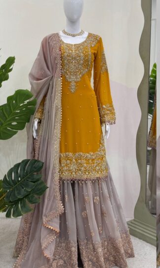 THE LIBAS YELLOW SHARARA STITCH READYMADE COLLECTION ONLINETHE LIBAS YELLOW SHARARA STITCH READYMADE COLLECTION ONLINE