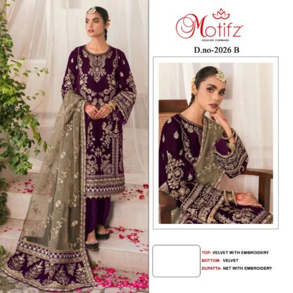 MOTIFZ 2026 B VELVET PAKISTANI SUITS SURAT MOTIFZ 2026 B VELVET PAKISTANI SUITS SURAT, PAKISTANI SUITS ONLINE, PAKISTANI SUITS SINGLE PIECE, PAKISTANI SUITS VELVET SUITS, SALWAR KAMEEZ WHOLESALER  MOTIFZ