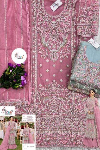 SHREE FABS K 5053 B ORGANZA PAKISTANI TOP PLAZZO WHOLESALE PAKISTANI SUITS FOR WINTER, SHREE FABS K 5053 B, WHOLESALE SUITS COLLECTION  DEEPSY SUITS, Pakistani Suits, Salwar Kameez, SHREE FABS, Single, Suits