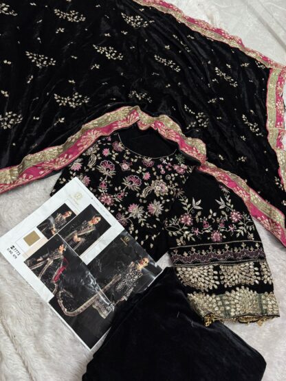 ZIAAZ DESIGNS 679 VELVET LUXURY PAKISTANI SUITS ONLINE SUPPLIER - Image 3