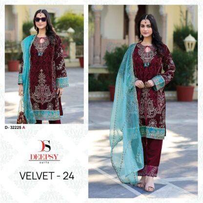 DEEPSY D 32225 A VELVAT PAKISTANI SUITS WHOLESALER