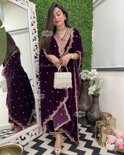 LG 1894 DESIGNER VELVET SUITS WITH DUPATTA