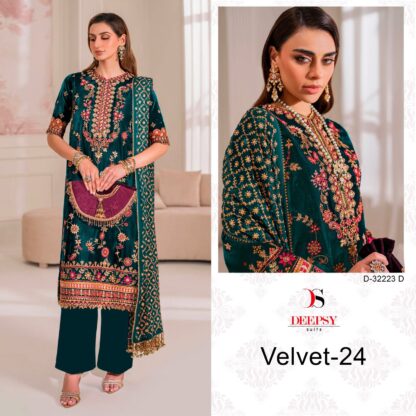 DEEPSY SUITS 32223 D VELVET VOL 24 PAKISTANI SUITS LATEST COLLECTION