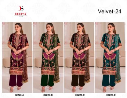 DEEPSY SUITS 32223 D VELVET VOL 24 PAKISTANI SUITS LATEST COLLECTION