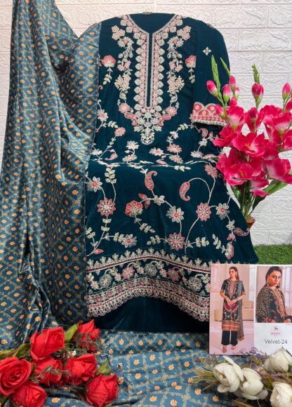 DEEPSY SUITS 32223 D VELVET VOL 24 PAKISTANI SUITS LATEST COLLECTION