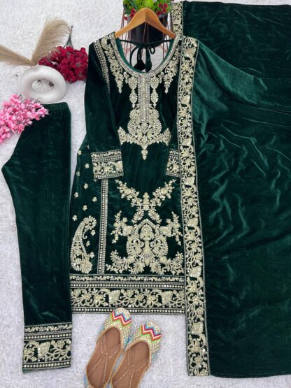 ZF 399 DARK GREEN PAKISTANI SUITS ONLINE SHOPPING