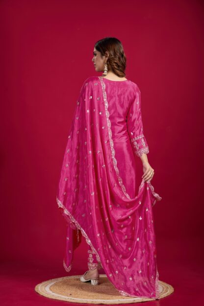 ZF 5001 READYMADE CHINON SILK TOP BOTTOM DUPATTA SET