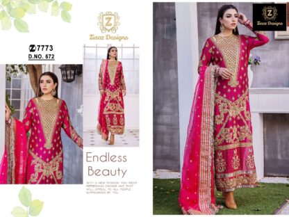 ZIAAZ DESIGN 672 SEMI STITCHED PAKISTANI SUITS ONLINE SHOPPING