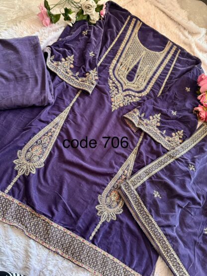 ZIAAZ DESIGN 706 VELVET SEMI STITCHED PAKISTANI SUITS WITH PRICE BEST QUALITY PAKISTANI SUITS, PAKISTANI SUITS AT MANUFACTURER PRICE, PAKISTANI SUITS BEST PRICE, PAKISTANI SUITS COLLECTION, PAKISTANI SUITS ONLINE SHOPPING, PAKISTANI SUITS ONLINE SHOPPING IN INDIA, PAKISTANI SUITS WHOLESALE, ZIAAZ DESIGN 706 VELVET SEMI STITCHED  FEPIC ROSEMEEN, JIHAN, Pakistani Suits, Salwar Kameez, Single, Suits, ZIAAZ DESIGNS