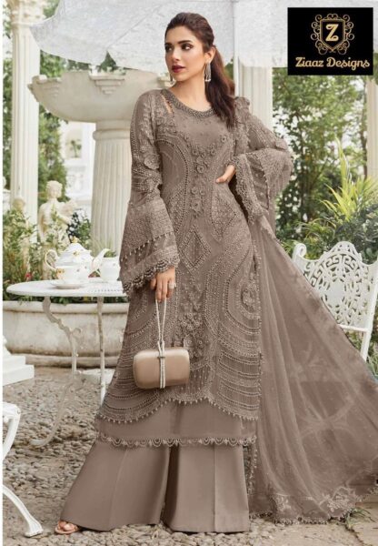 ZIAAZ DESIGN 736 D SEMI STITCHED ORGANZA PAKISTANI SUITS WITH PRICE