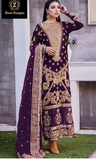 ZIAAZ DESIGNS 672 B PAKISTANI VELVET SUITS AT WHOLESALE PRICEZIAAZ DESIGNS 672 B PAKISTANI VELVET SUITS AT WHOLESALE PRICE