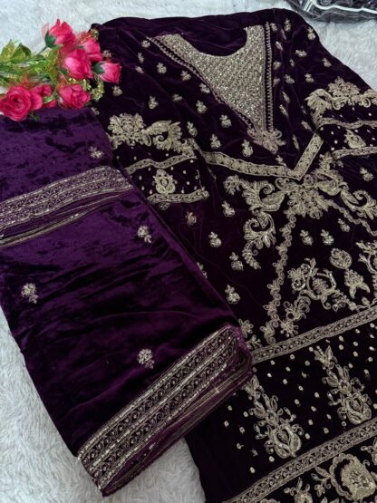 ZIAAZ DESIGNS 672 B PAKISTANI VELVET SUITS AT WHOLESALE PRICE BEST QUALITY PAKISTANI SUITS, PAKISTANI SUITS AT MANUFACTURER PRICE, PAKISTANI SUITS BEST PRICE, PAKISTANI SUITS COLLECTION, PAKISTANI SUITS ONLINE SHOPPING, PAKISTANI SUITS ONLINE SHOPPING IN INDIA, PAKISTANI SUITS WHOLESALE, ZIAAZ DESIGN 672 SEMI STITCHED, ZIAAZ DESIGNS 672 B PAKISTANI VELVET SUITS AT WHOLESALE PRICE  FEPIC ROSEMEEN, JIHAN, Pakistani Suits, Salwar Kameez, Single, Suits, ZIAAZ DESIGNS