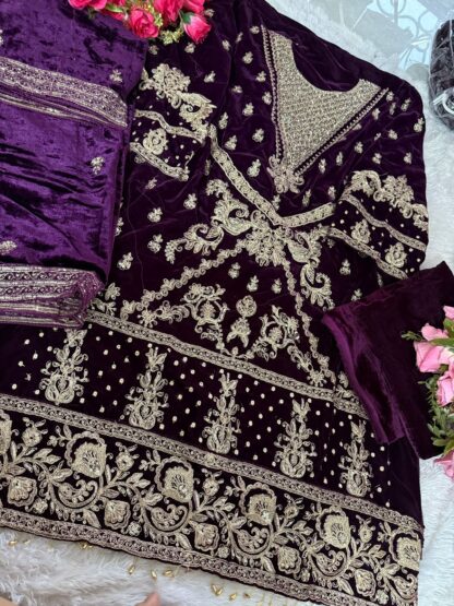 ZIAAZ DESIGNS 672 B PAKISTANI VELVET SUITS AT WHOLESALE PRICE BEST QUALITY PAKISTANI SUITS, PAKISTANI SUITS AT MANUFACTURER PRICE, PAKISTANI SUITS BEST PRICE, PAKISTANI SUITS COLLECTION, PAKISTANI SUITS ONLINE SHOPPING, PAKISTANI SUITS ONLINE SHOPPING IN INDIA, PAKISTANI SUITS WHOLESALE, ZIAAZ DESIGN 672 SEMI STITCHED, ZIAAZ DESIGNS 672 B PAKISTANI VELVET SUITS AT WHOLESALE PRICE  FEPIC ROSEMEEN, JIHAN, Pakistani Suits, Salwar Kameez, Single, Suits, ZIAAZ DESIGNS