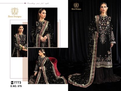 ZIAAZ DESIGNS 679 VELVET LUXURY PAKISTANI SUITS ONLINE SUPPLIER