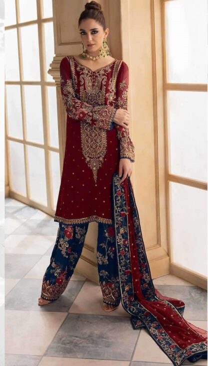 ZIAAZ DESIGNS V 17040 VELVET WEDDING PAKISTANI SUITS ONLINE