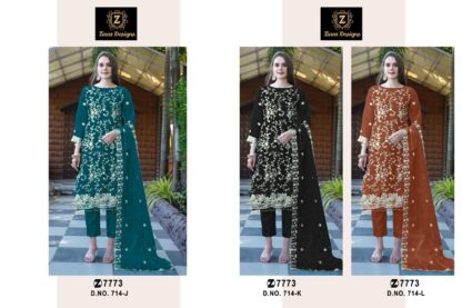 ZIAAZ DESIGNS 714 L PAKISTANI SUITS NO 1 WHOLESALER IN INDIA