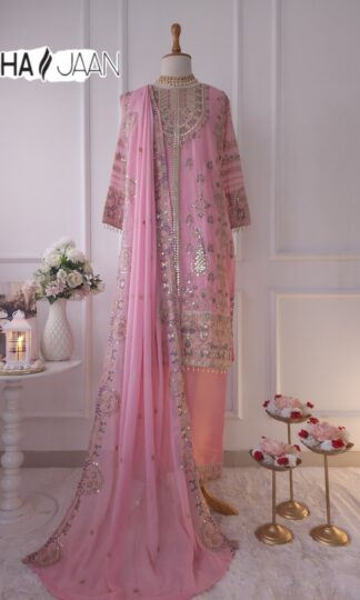 AGHAJAAN PINK EMBROIDERED PAKISTANI SALWAR SUITS FOR WOMENAGHAJAAN PINK EMBROIDERED PAKISTANI SALWAR SUITS FOR WOMEN