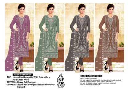 AL QASR MA 127 PURPLE SEMISTITCHED PAKISTANI SUITS ONLINE INDIA