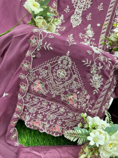 AL QASR MA 127 PURPLE SEMISTITCHED PAKISTANI SUITS ONLINE INDIA - Image 3