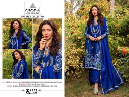 ANAMSA 520 PAKISTANI SUITS IN SINGLE PIECE
