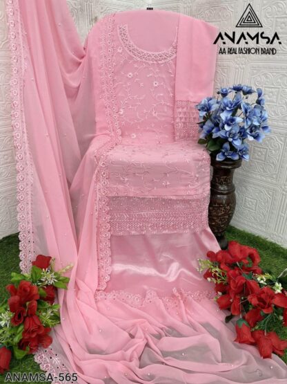 ANAMSA 565 GEORGETTE PAKISTANI LATEST SUITS ONLINE - Image 2