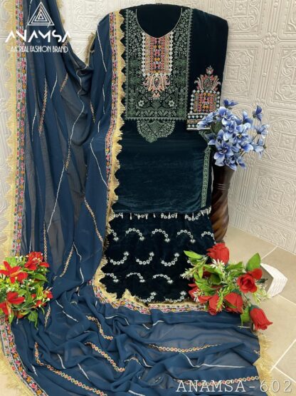 ANAMSA 602 SEMI STITCHED PAKISTANI SUITS MANUFACTURER ANAMSA 602 SEMI STITCHED, BEST QUALITY PAKISTANI SUITS, ONLINE SHOPPING SUITS, PAKISTANI SALWAR KAMEEZ, PAKISTANI SUITS AT MANUFACTURER PRICE, PAKISTANI SUITS BEST PRICE, PAKISTANI SUITS COLLECTION, PAKISTANI SUITS IN SINGLE, PAKISTANI SUITS IN SURAT, PAKISTANI SUITS MANUFACTURER IN SURAT, PAKISTANI SUITS ONLINE SHOPPING, PAKISTANI SUITS ONLINE SHOPPING IN INDIA, PAKISTANI SUITS WHOLESALE, PAKISTANI SUITS WHOLESALE DELHI, PAKISTANI SUITS WHOLESALE IN DELHI, PAKISTANI SUITS WHOLESALER FROM SURAT  ANAMSA, Pakistani Suits, Salwar Kameez, Single, Suits, ZIAAZ DESIGNER
