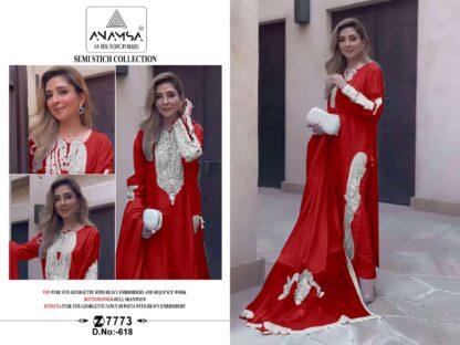 ANAMSA 618 SEMI STITCHED PAKISTANI SUITS FOR WOMEN - Image 5